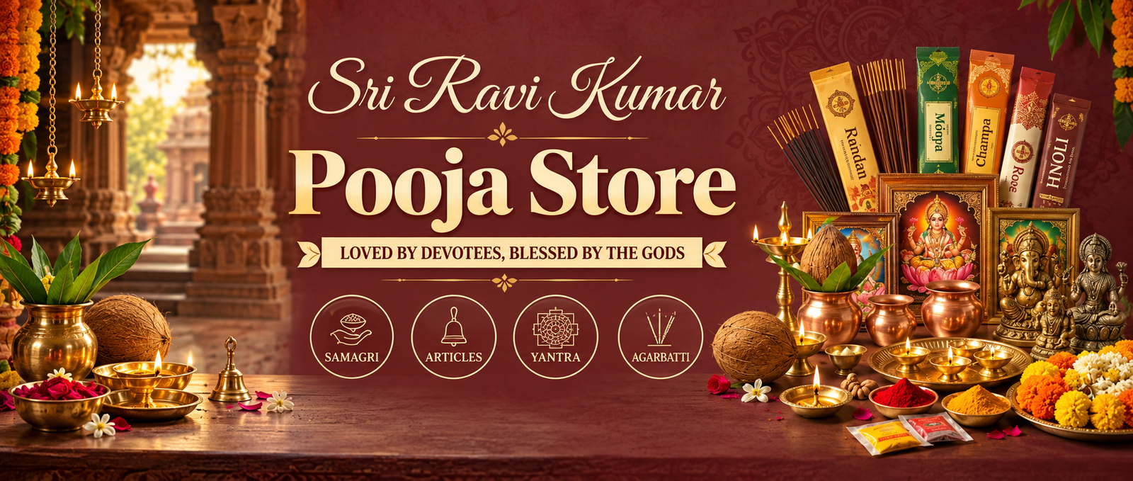 Sri Ravi Kumar Pooja Store Banner
